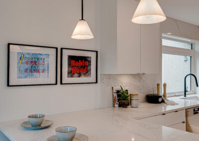 custom cabinets white kitchen peninsula