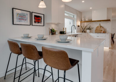 custom cabinets white kitchen peninsula