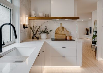 custom cabinets white kitchen peninsula