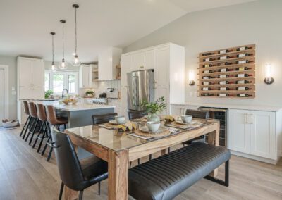 custom wine rack floating shelves white oak custom kitchen Saskatoon