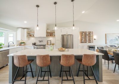 custom wine rack custom wood hood white oak custom floating shelves custom kitchen Saskatoon