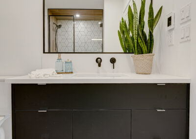 custom vanity bathroom dark wood