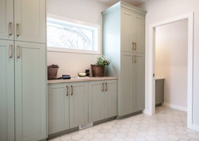 Flora green cabinets