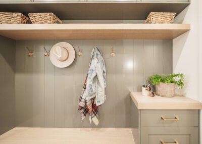 Chelsea Grey cabinets with white oak accents at 23 Applewood Court